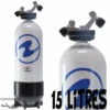 Bouteille 15 Litres 230 Bars 2 Sorties TAG - Aqualung