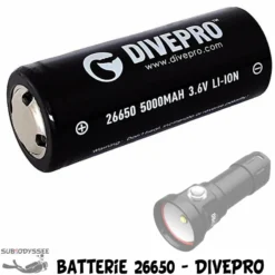 Batterie 26650 Lithium Avec Protection électronique (pour Phare D40F - S20 & S40) - Divepro