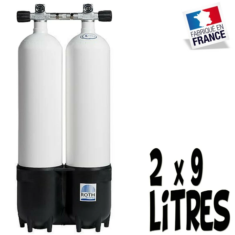 Bi-Bouteille De Plongée 2x9 Litres 230 Bars (Ø 171mm) - ROTH