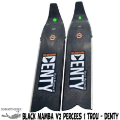 BLACK MAMBA V2 Voilures Carbone Percées 1 Trou - DENTY Spearfishing
