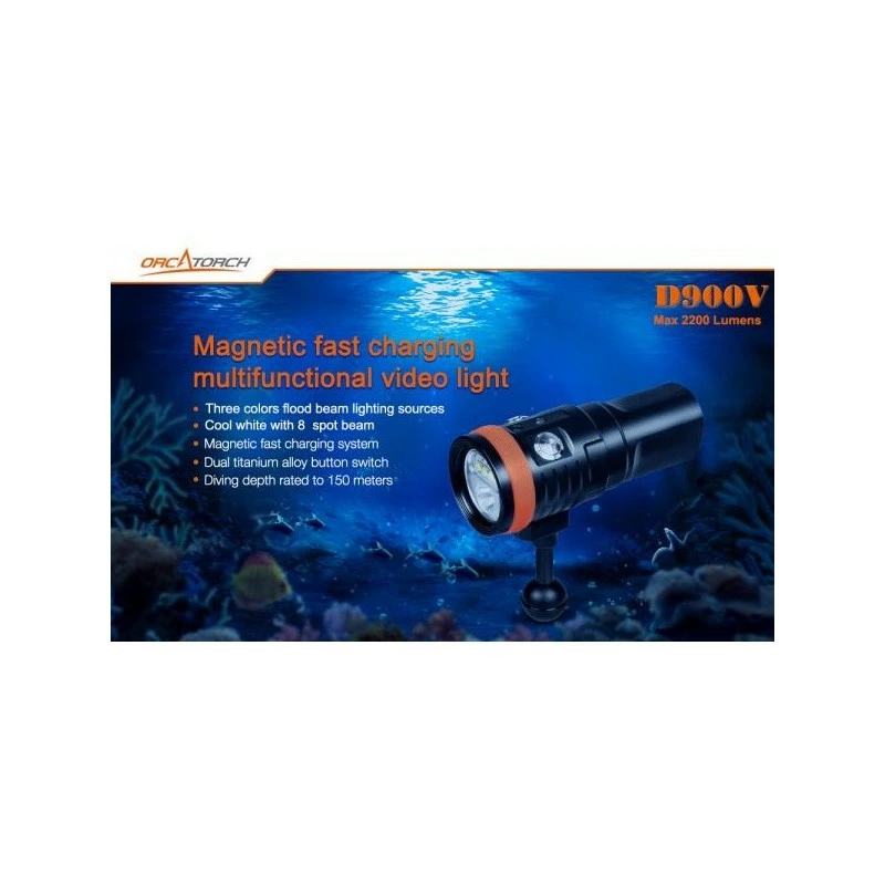 D900V Phare VIDEO 2200 Lumen - ORCA TORCH â Image 2